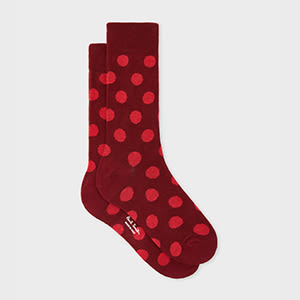 Paul Smith Women's Red Cotton-blend 'polka Dot' Socks