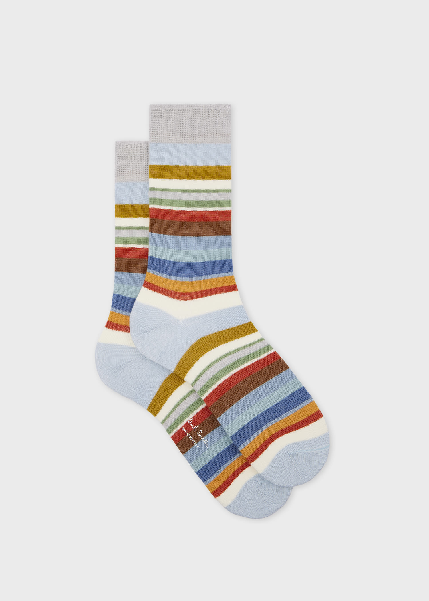 Paul Smith Women's Pale Blue Mixed Stripe Socks