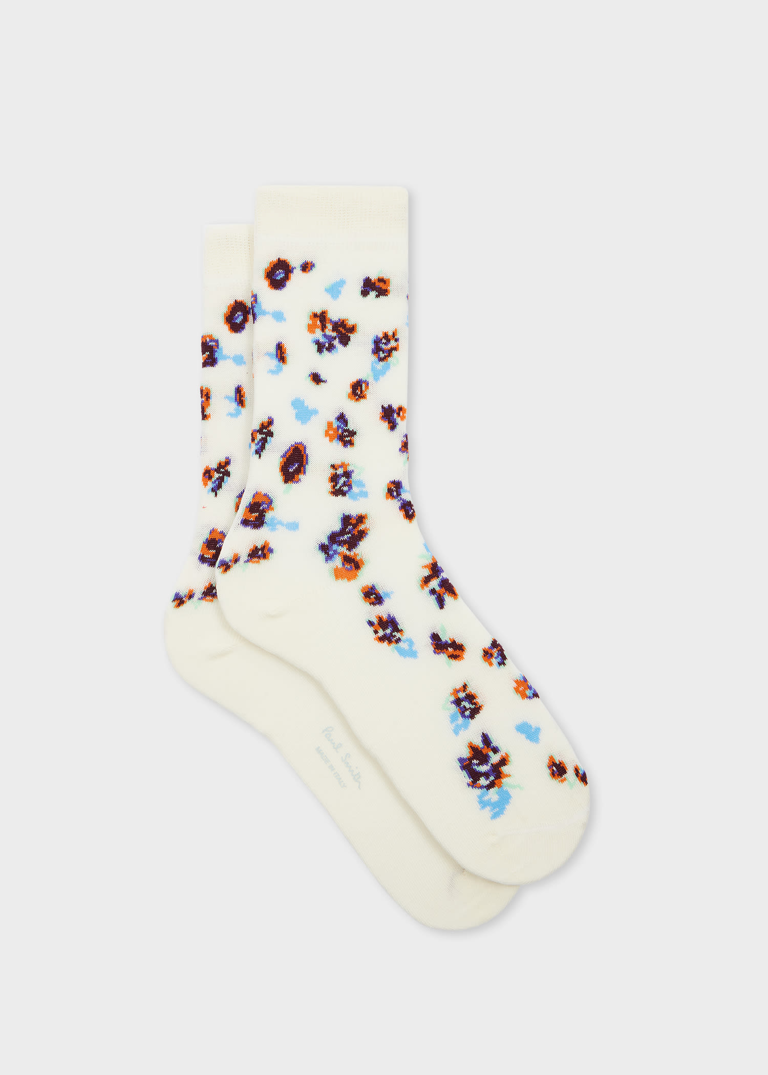 Paul Smith Women's Brown 'rose' Socks White In White