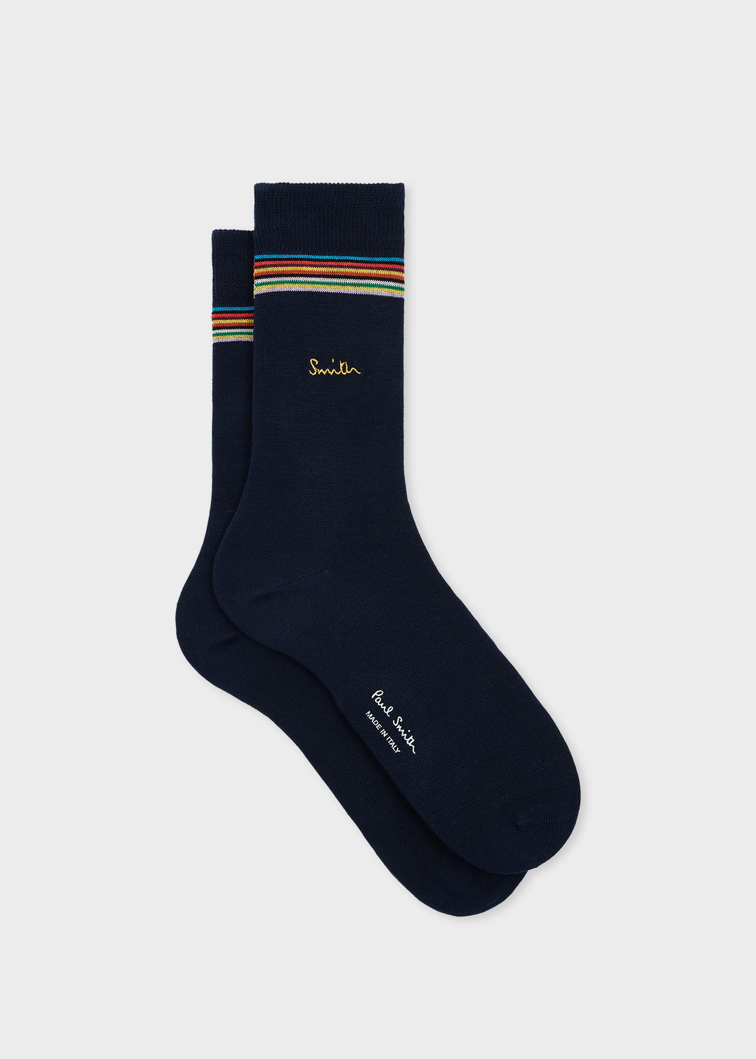 Paul Smith Women's Navy 'signature Stripe' Tip Socks Blue In Black