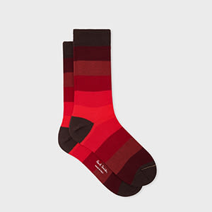 Paul Smith Women's Red Cotton-blend Ombre Stripe Socks
