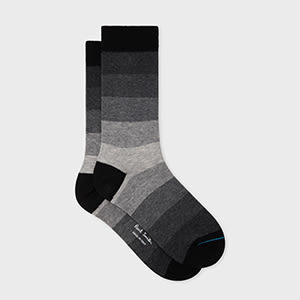 Paul Smith Women's Black Cotton-blend Ombre Stripe Socks