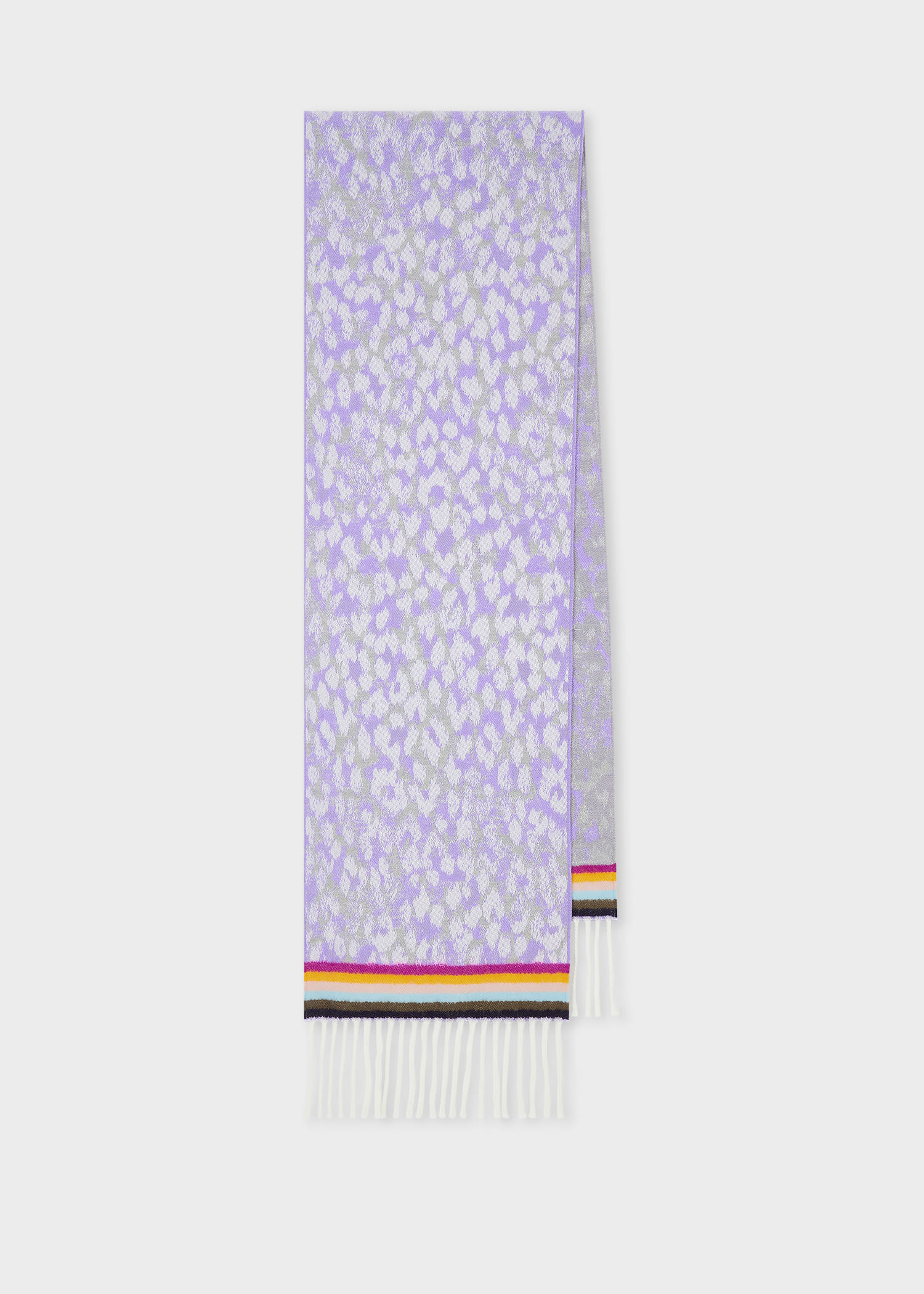 Paul Smith Women's Merino Wool Leopard 'swirl' Scarf Purple In Purple
