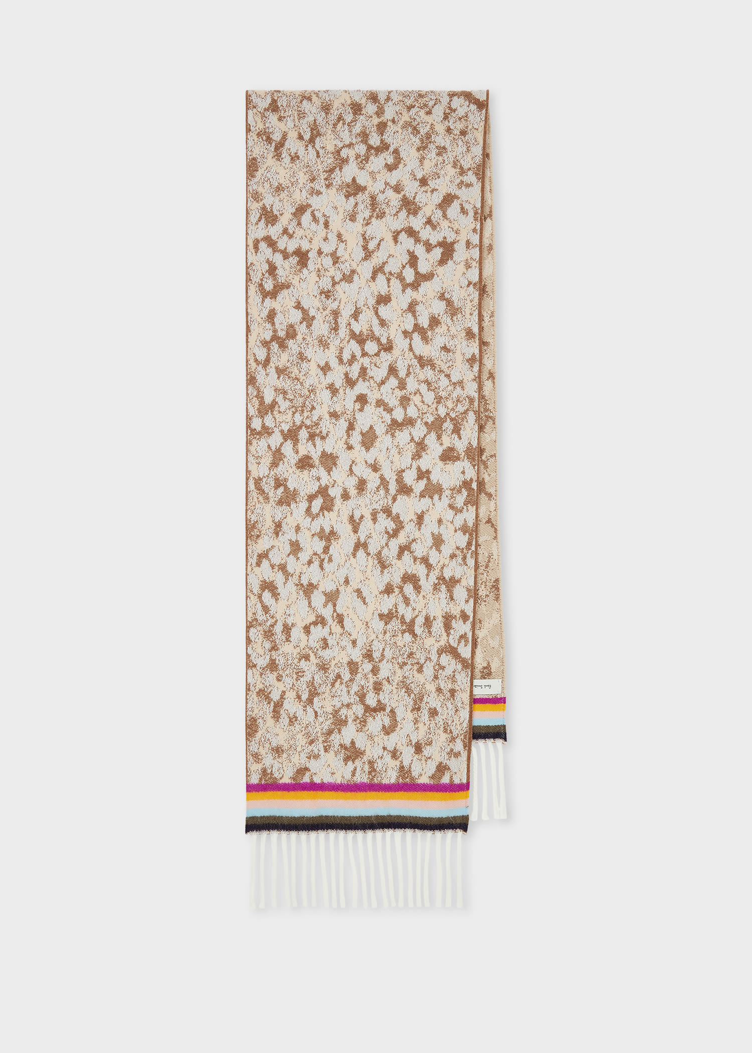 Paul Smith Women's Brown Merino Wool Leopard 'swirl' Scarf In Brown