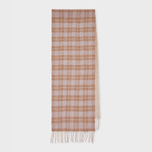 Paul Smith Women's Beige Ombre Check Scarf Brown In Orange