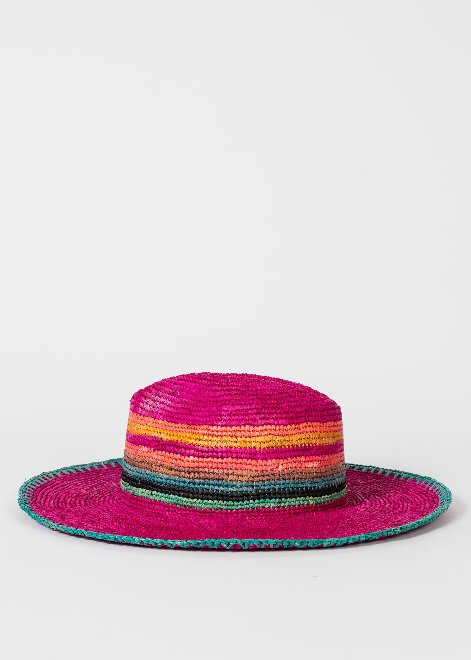 Paul Smith Women Hat Straw Crochet Pink