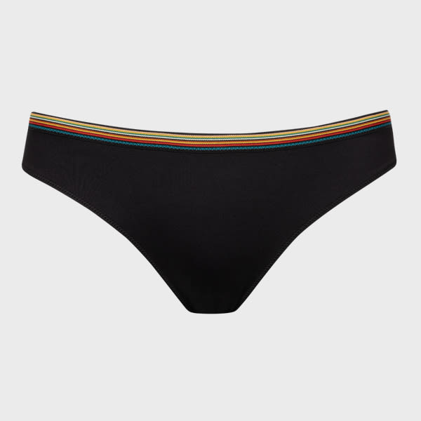 Paul Smith Women's Black 'Signature Stripe' Trim Bikini Bottom