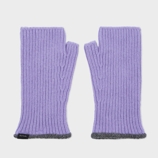 Paul Smith Women's Lambswool Lilac Fingerless Gloves Purple In Purple