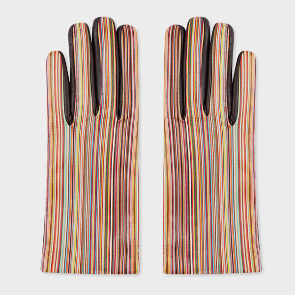 Paul Smith Women's 'signature Stripe' Gloves Multicolour In Multicolour