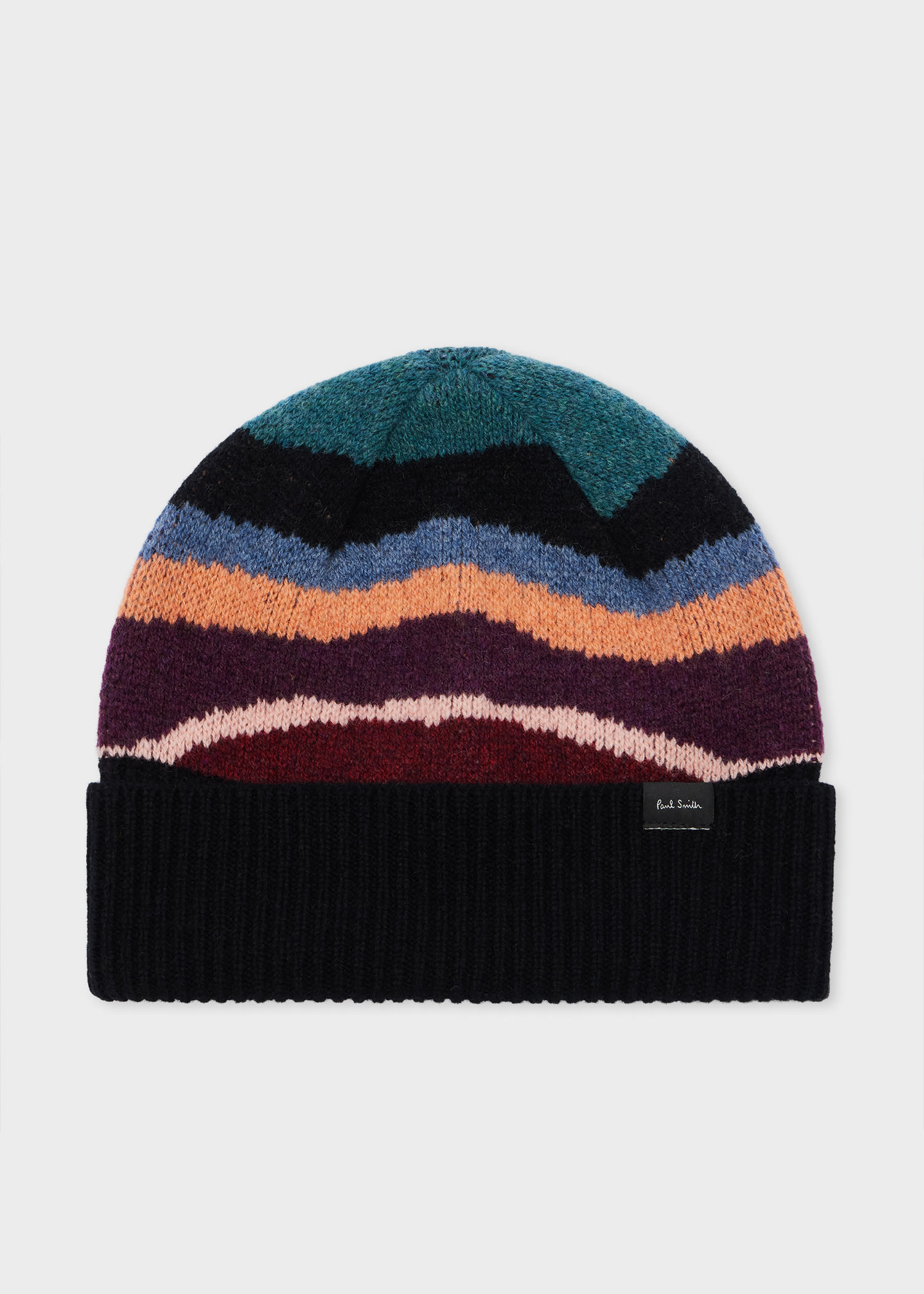 Paul Smith Women's Black 'Swirl' Knitted Lambswool Beanie