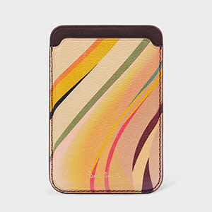 Paul Smith 'swirl' Iphone Magsafe Leather Credit Card Case Multicolour