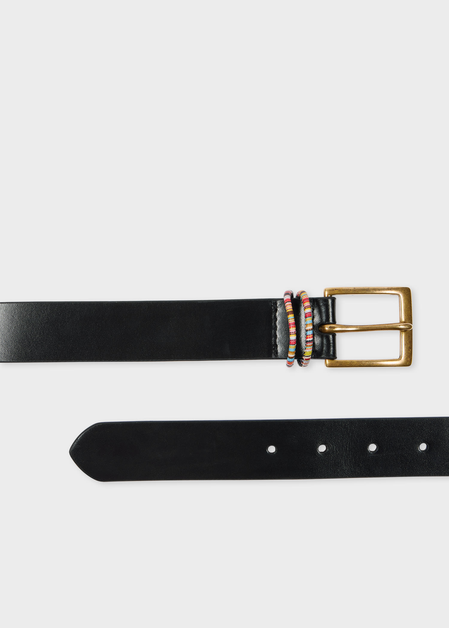 Paul Smith Women's Black 'Signature Stripe' Cord Belt