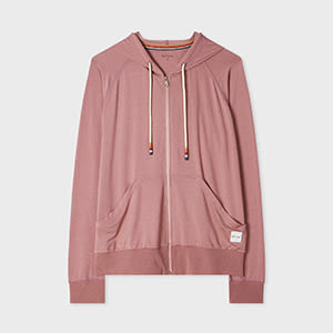 Paul Smith Women's Dusky Rose Modal-blend Zip Lounge Hoodie Pink