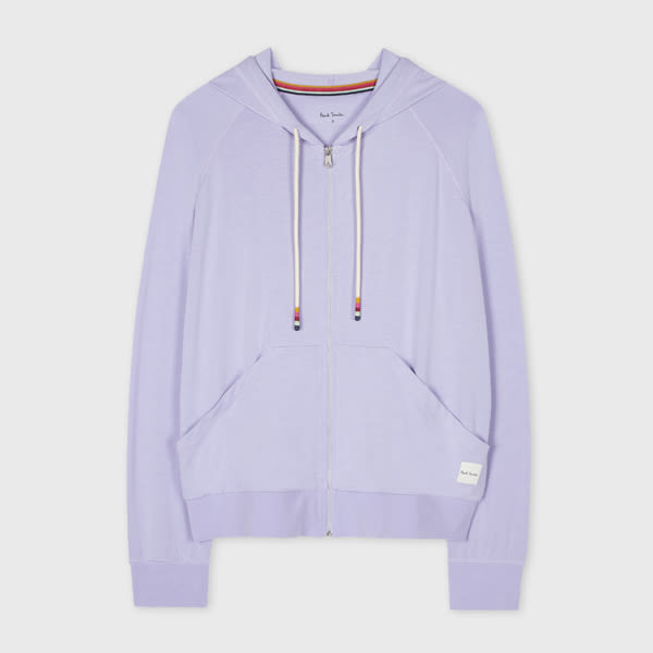 Paul Smith Women's Lilac Modal-Blend Zip Lounge Hoodie Purple