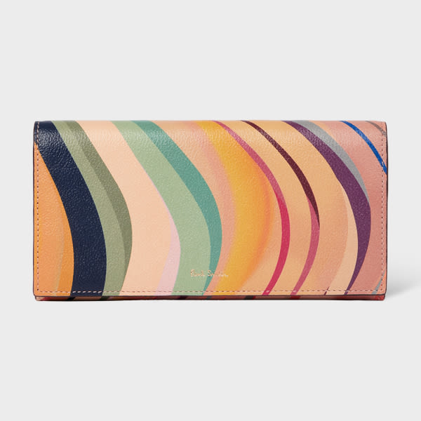 Paul Smith Women's 'Dusky Swirl' Leather Tri-Fold Purse Multicolour