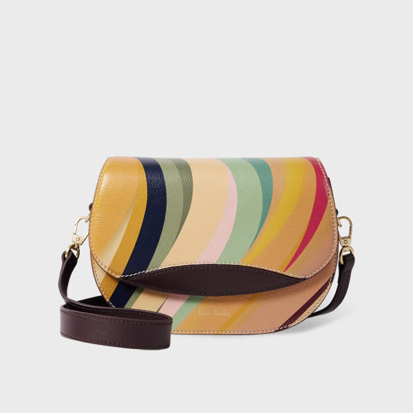 Paul Smith Women's 'Dusky Swirl' Leather Saddle Bag Multicolour