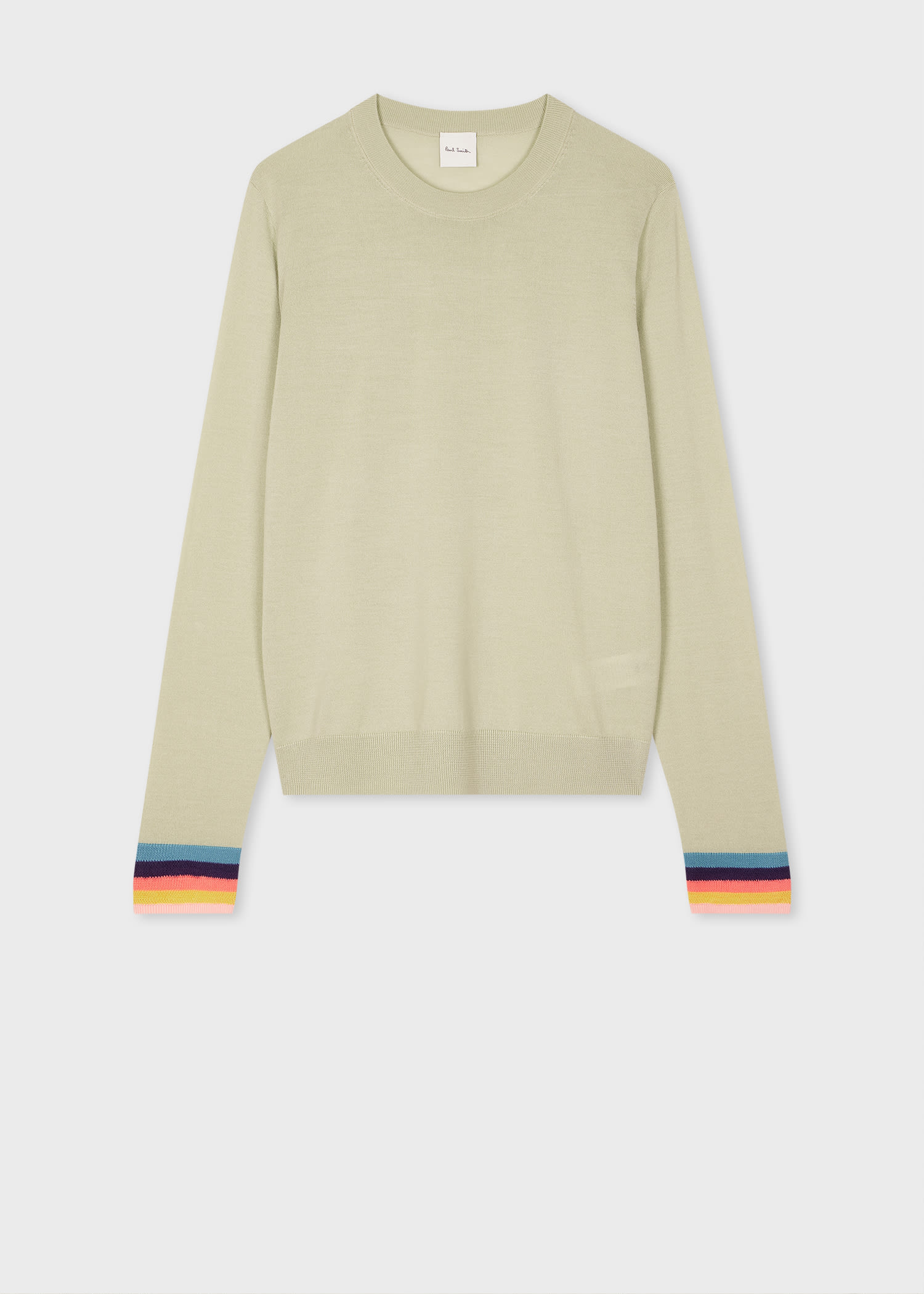 Paul Smith Women's Sage Green Knitted Merino Crew Neck Sweater