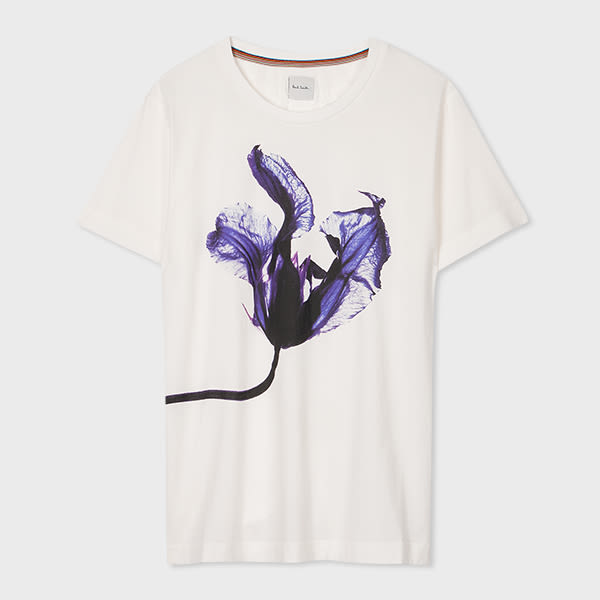 Paul Smith Women's White 'Solar Gram' Flower Stem T-Shirt