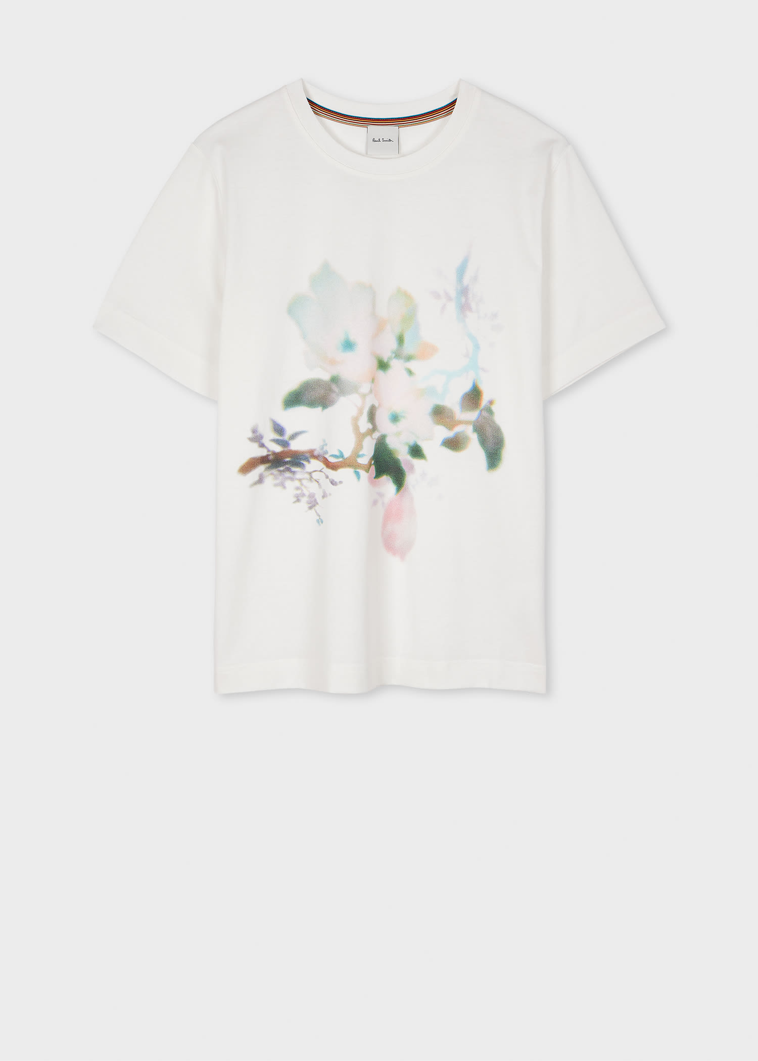 Paul Smith Women's White 'Lens Blur Botanical' T-Shirt