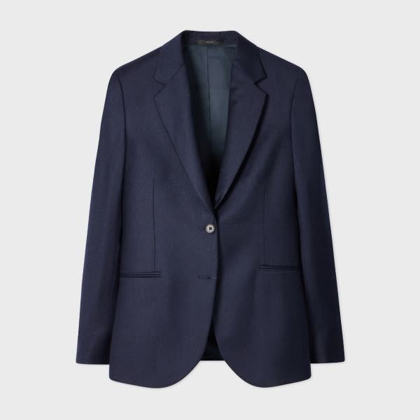 Paul Smith Women's Navy Wool-Cashmere Flannel Blazer Blue