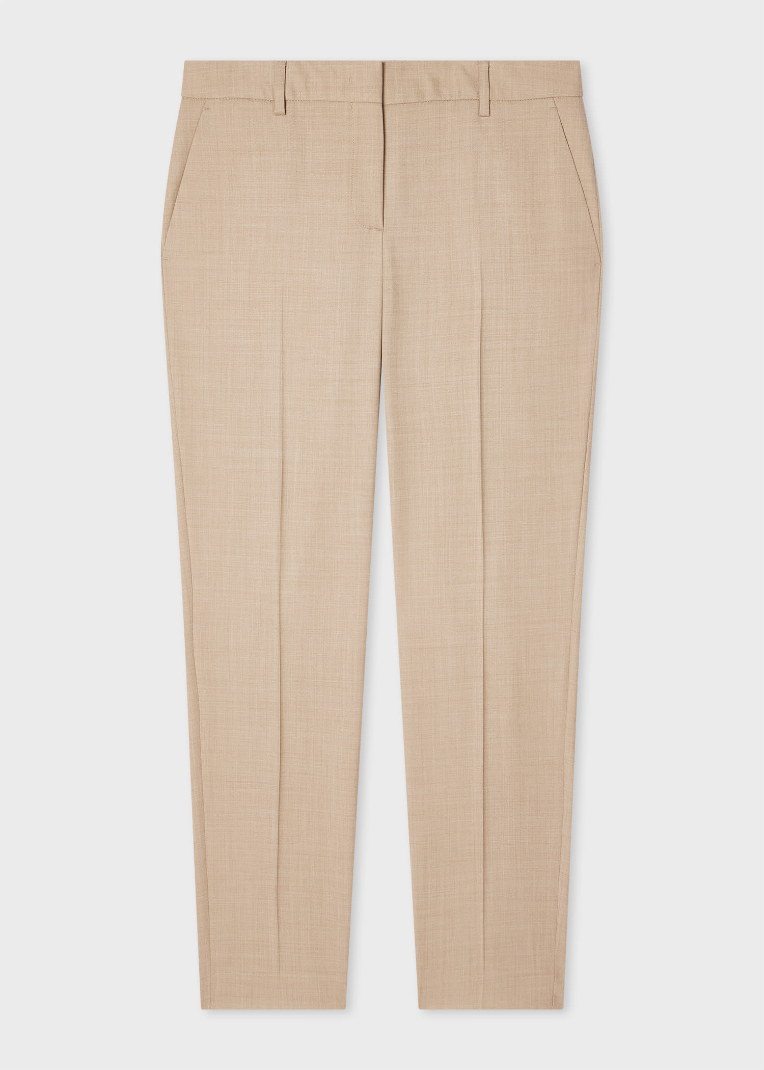 Paul Smith A Suit To Travel In - Women's Stone Slim-fit Wool Trousers Brown