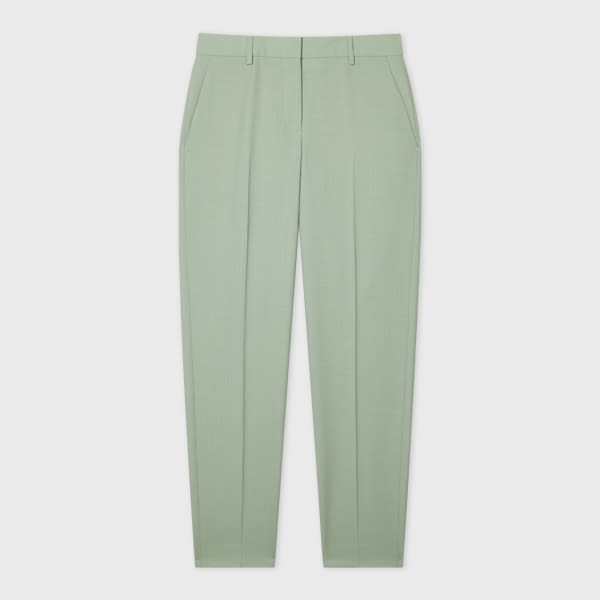 PAUL SMITH WOMEN'S MINT GREEN WOOL TAILORED TROUSERS