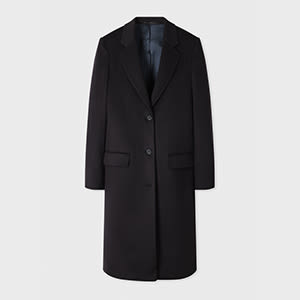 Paul Smith Women's Navy Blue Cashmere-blend Epsom Coat In Black
