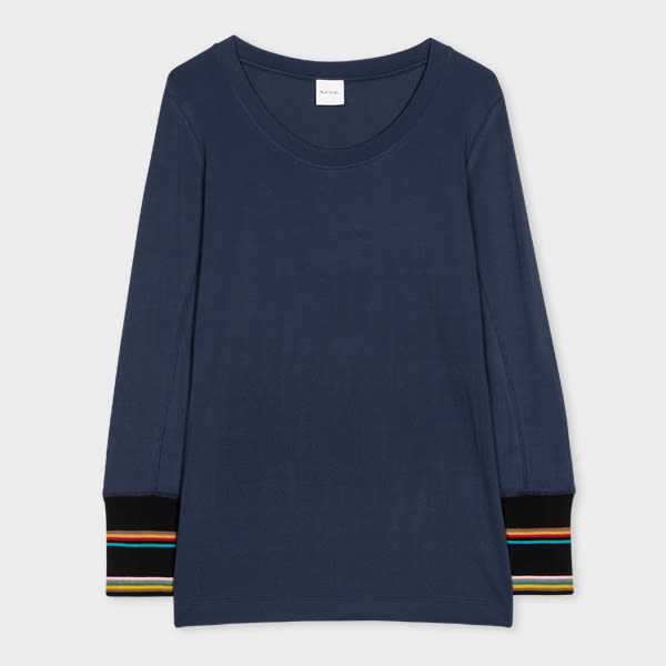 Paul Smith Women's Navy 'Signature Stripe' Long-Sleeve Top Blue