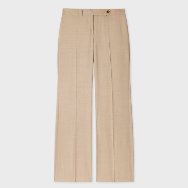 Paul Smith Women's 'a Suit To Travel In' - Stone Wool Bootcut Trousers Brown