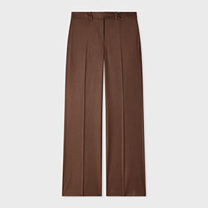 Paul Smith Women's Brown Wool-cashmere Flannel Bootcut Trousers Orange