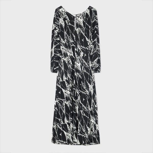 Paul Smith Women's Monochrome Abstract Midi Dress Black