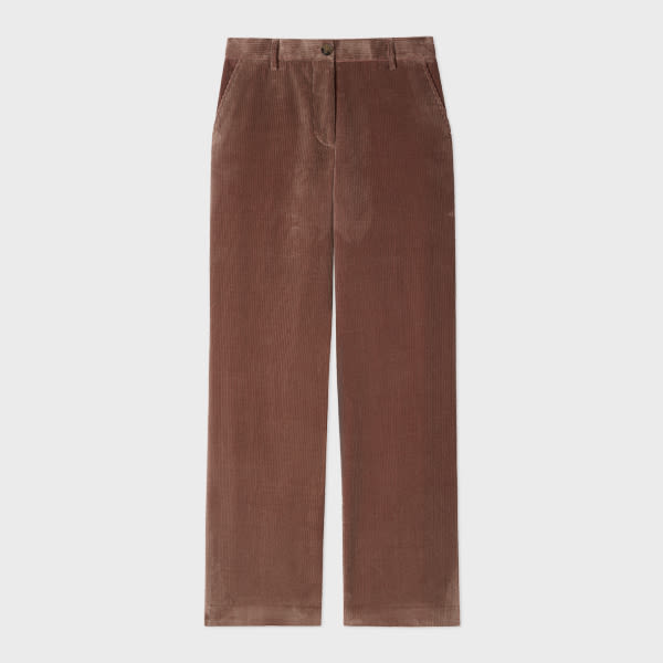 Paul Smith Women's Brown Cord Wide-leg Trousers Pink