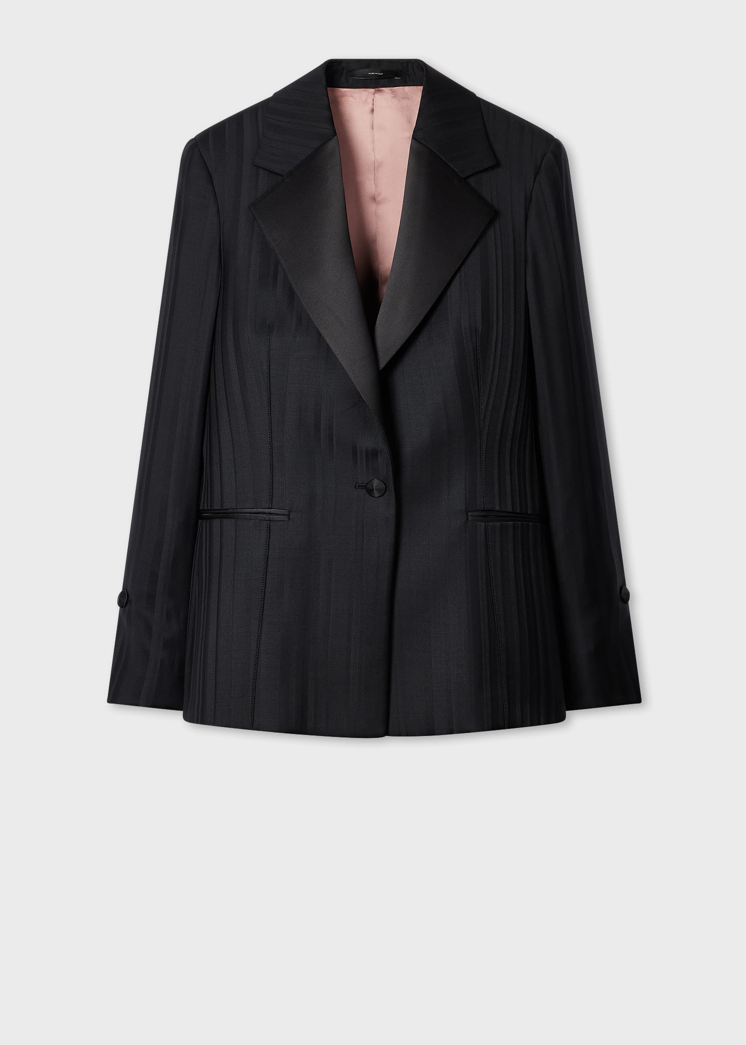 Paul Smith Women's Black 'tonal Stripe' Tux Jacket In Black