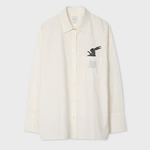 Paul Smith Womens White Shirt with Rabbit Embroidery