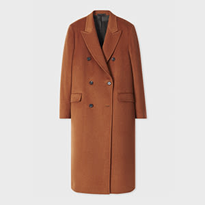Paul Smith Women's Rust Wool Double Breasted Coat Red In Orange