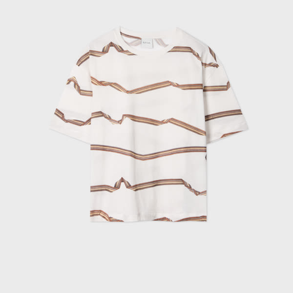 Paul Smith Women's 'signature Stripe' Ribbon T-shirt White In White