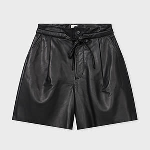 Paul Smith Women's Black Leather Shorts