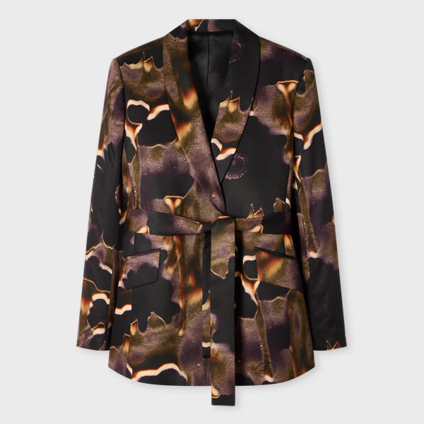 Paul Smith Women's 'field Flowers' Belted Blazer Purple In Multi