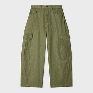 Paul Smith Women's Olive Cargo Denim Trousers Green