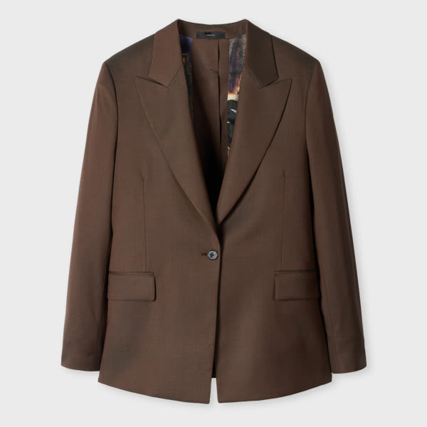 Paul Smith Women's Brown Tonic Wool Blazer With Button Back