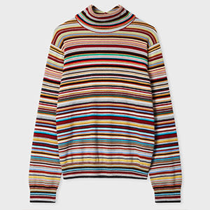 Paul Smith Women's 'signature Stripe' Roll Neck Sweater Multicolour