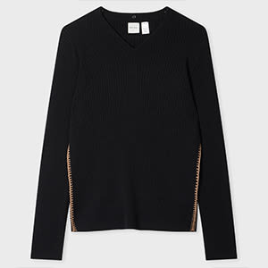Paul Smith Women's Black Wool-blend Collar Sweater