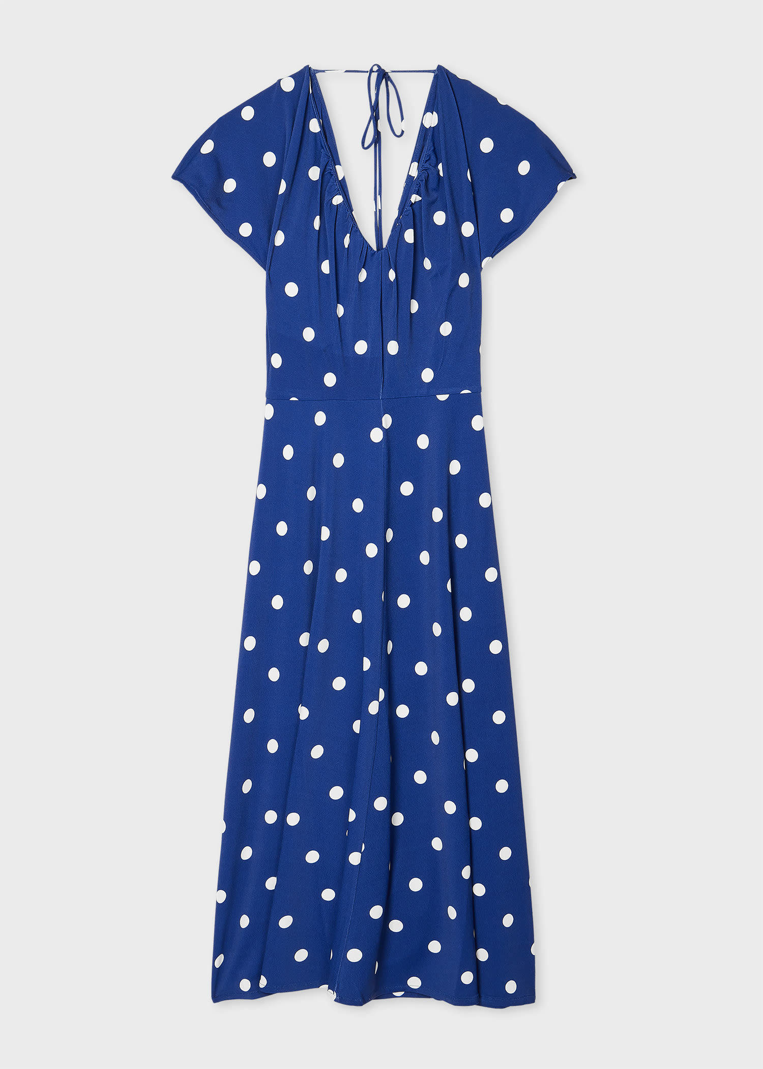 Paul Smith Women's Dark Blue Viscose-blend Polka Dot Midi Dress