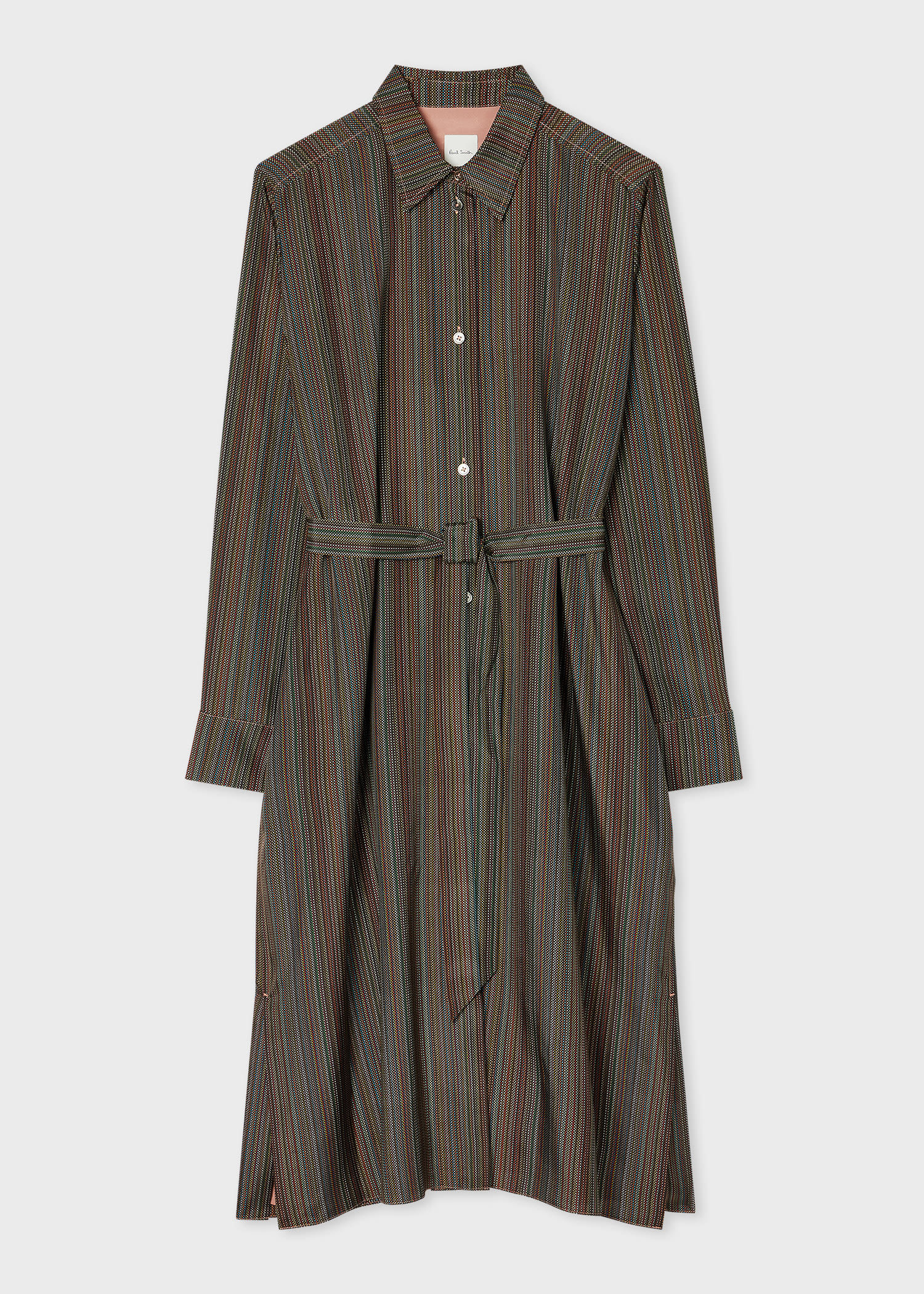 Paul Smith Women's 'Signature Stripe' Micro Check Silk Dress Multicolour