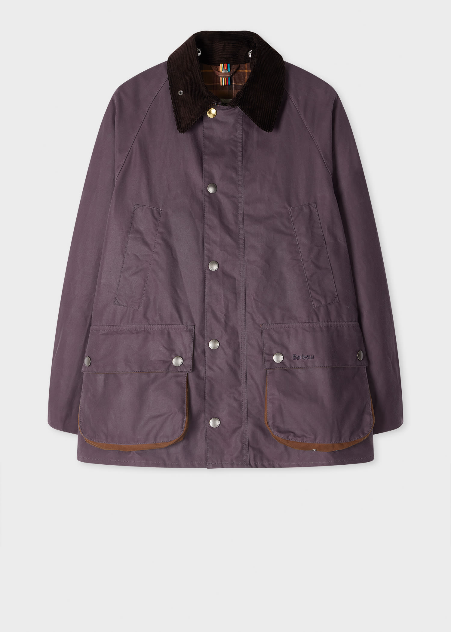 Paul Smith Loves Barbour - Women's Grey Lilac Oversized Bedale Wax Jacket In Purple