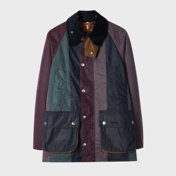 Paul Smith Loves Barbour - Women's Striped Oversized Bedale Wax Jacket Multicolour In Multi