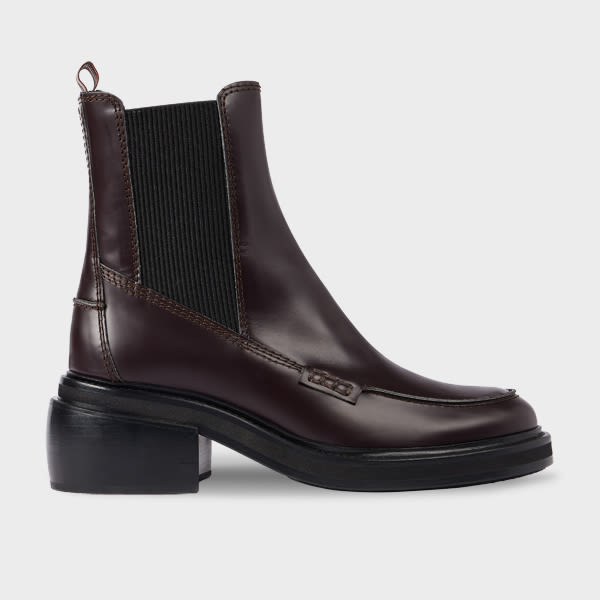 Paul Smith Women's Burgundy Leather 'baeza' Boots Red In Red
