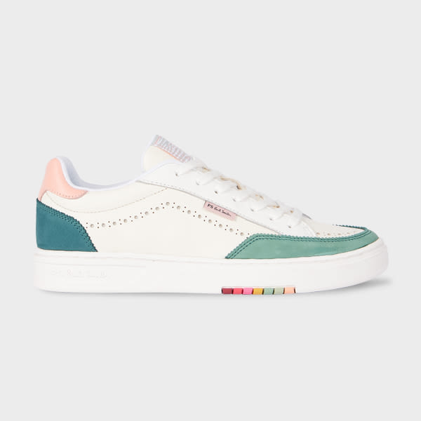 Paul Smith Women's White and Petrol 'Hillstar' Trainers Green