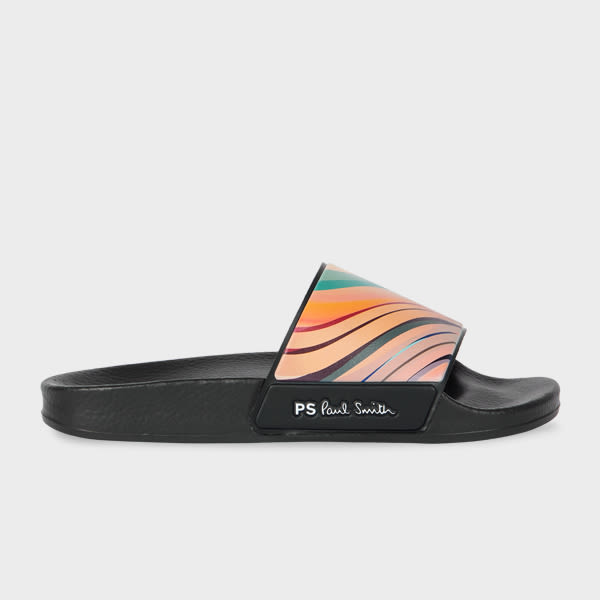 Paul Smith Women's 'swirl' 'nyro' Zebra Sliders Black In Black