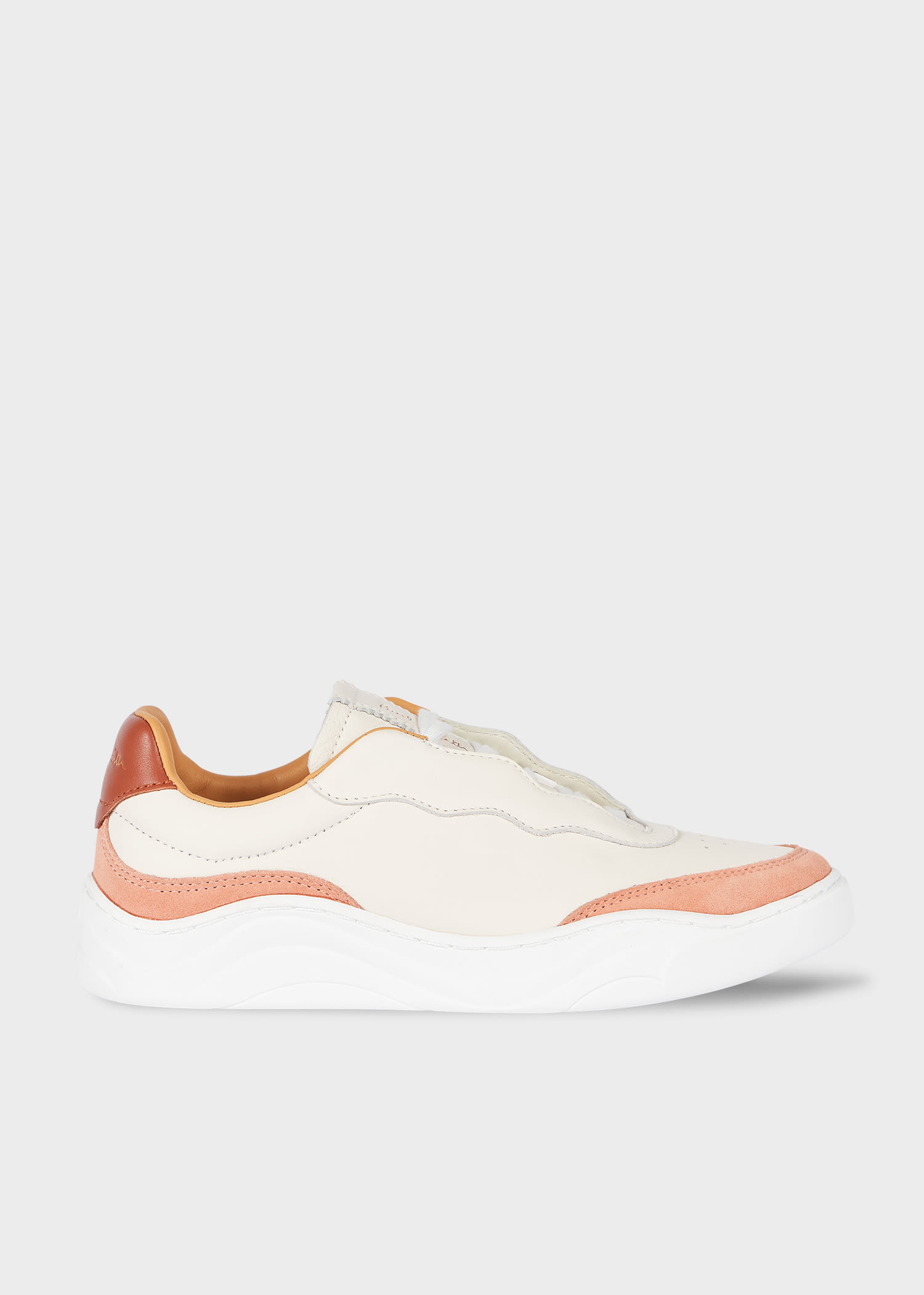 Paul Smith Women's Ecru Leather 'vivian' Trainers Orange